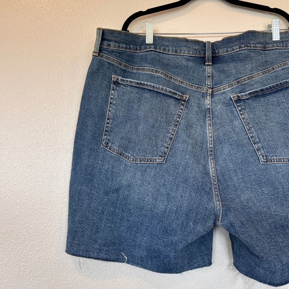 Old Navy Sky-Hi Straight Extra High Rise Button Fly Cut Off Denim Shorts 24 Blue - Picture 8 of 10